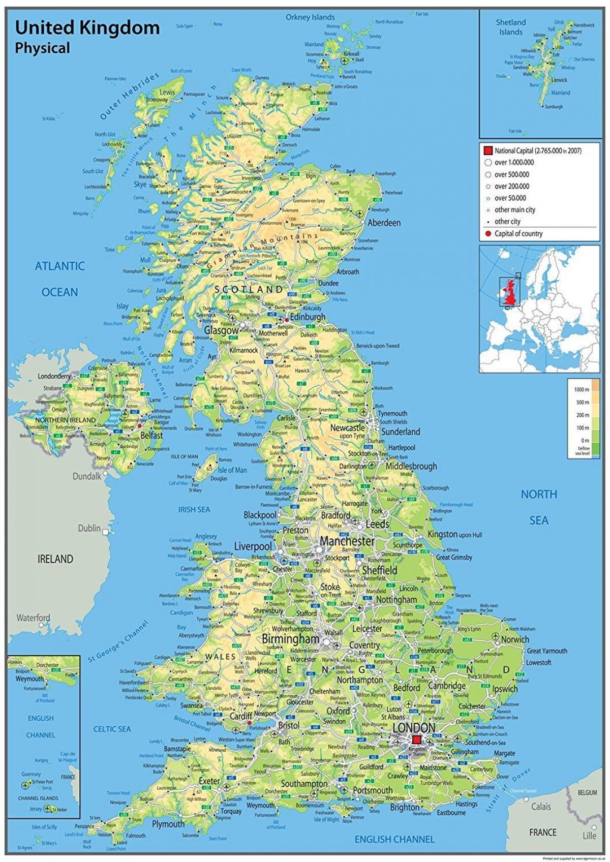 karta över uk Lidar kartor UK   Karta över STORBRITANNIEN visar städer (Norra 