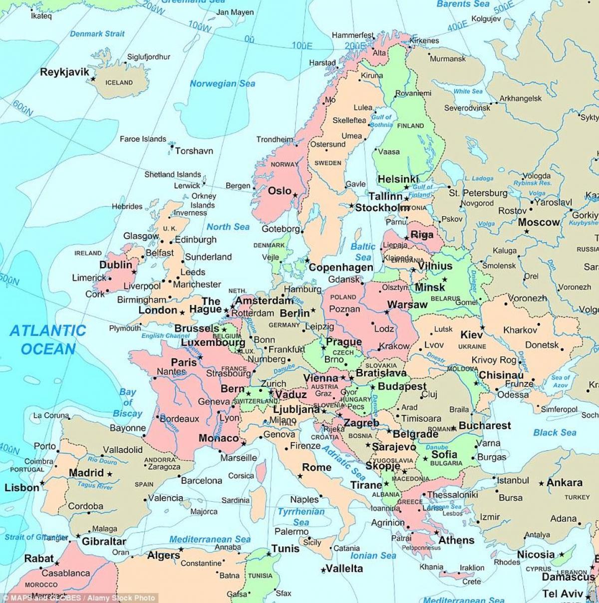 STORBRITANNIEN europa karta - Karta över Storbritannien och europa